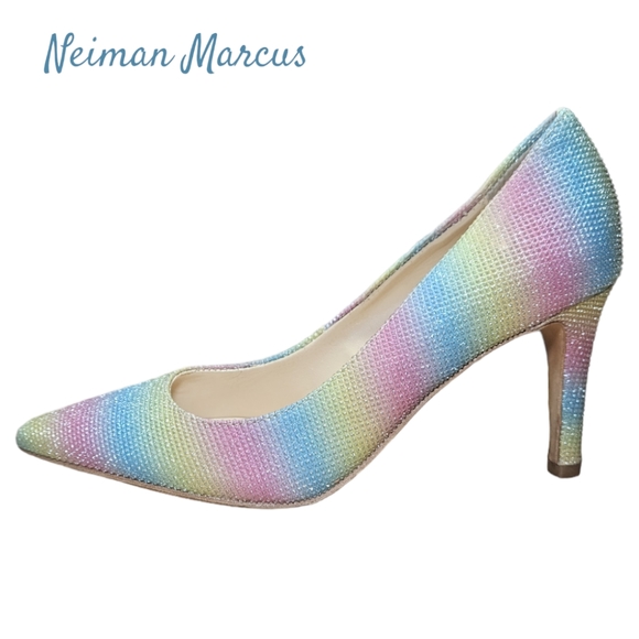 Neiman Marcus Multi-Color Rainbow Heels - Picture 4 of 9